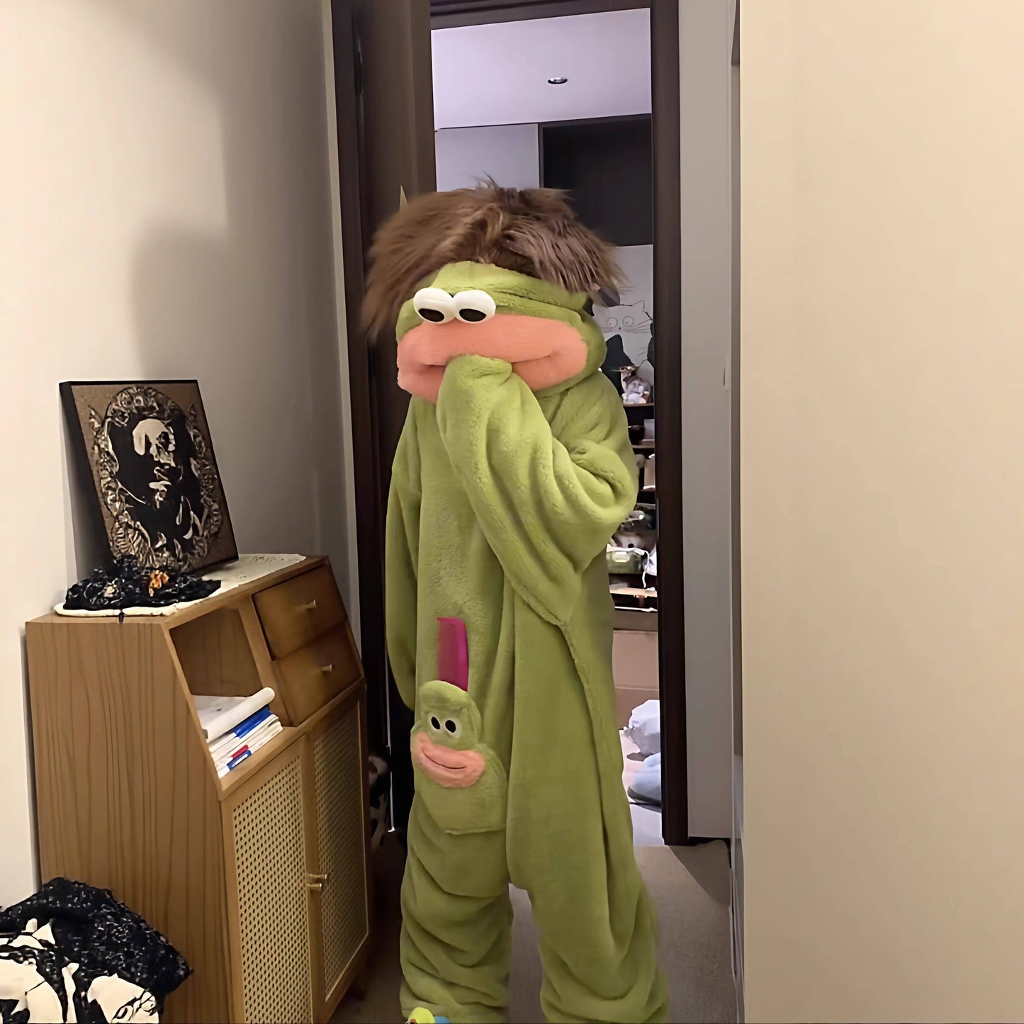 Long-Hair Clownfish Hooded Onesie Pajamas (With Comb)