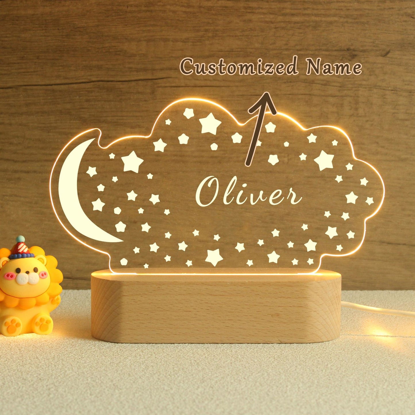 Personalised Cloud Name Night Light for Kids