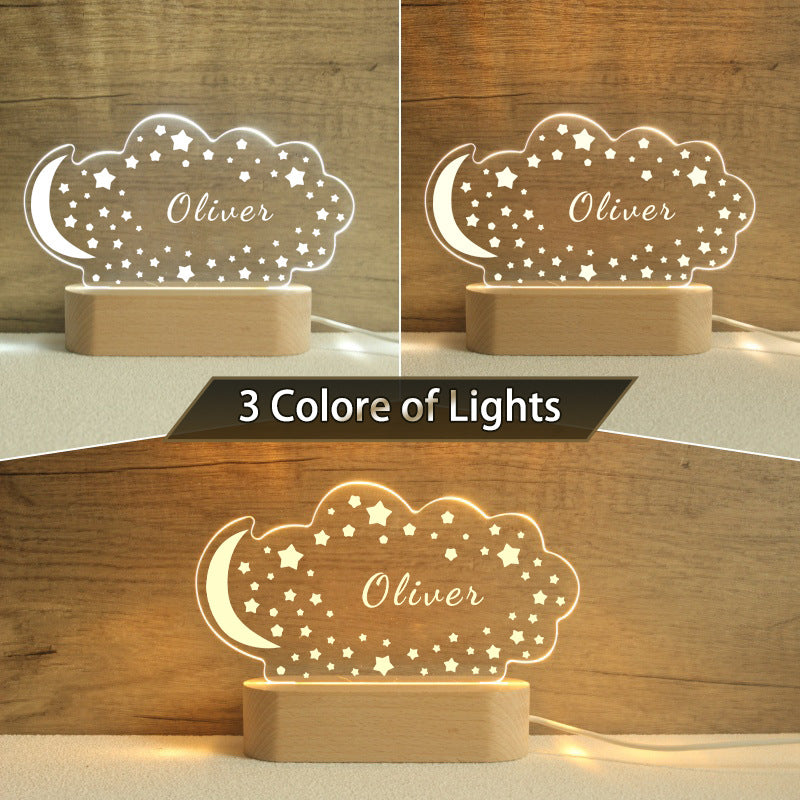 Personalised Cloud Name Night Light for Kids