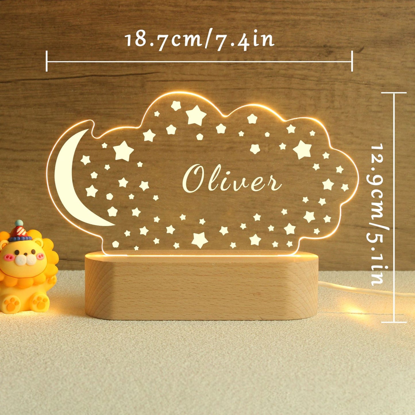 Personalised Cloud Name Night Light for Kids